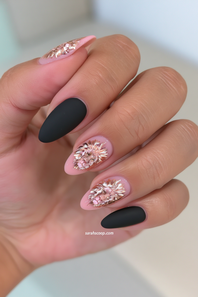 Lion glyph accent nail