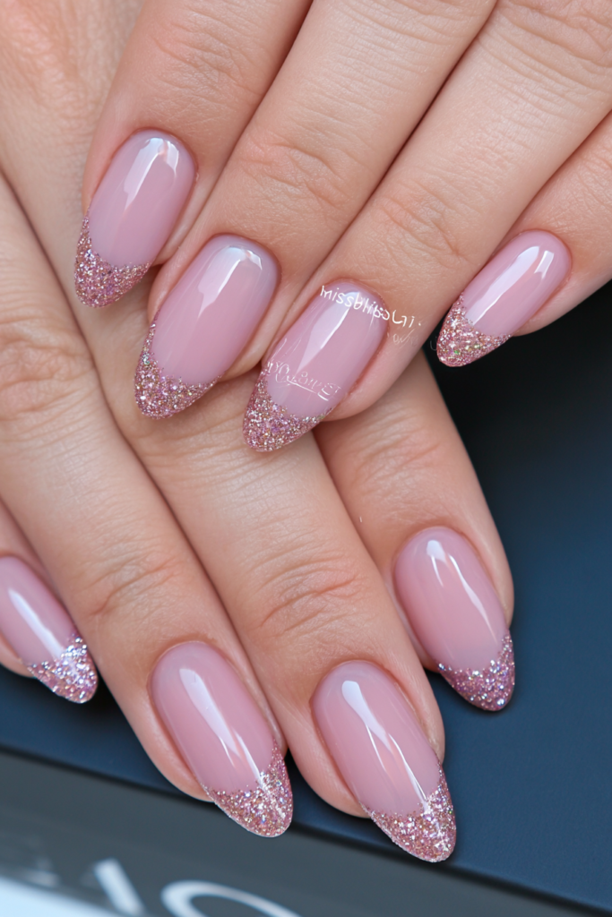 Metallic gold French tips