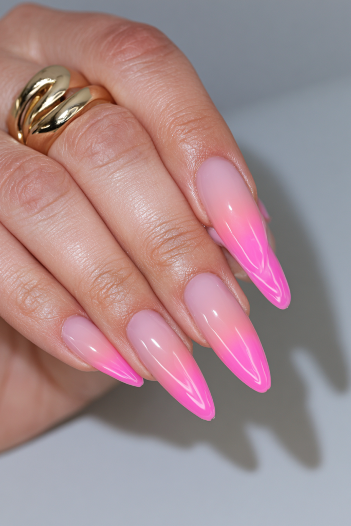 Sunset gradient nail design