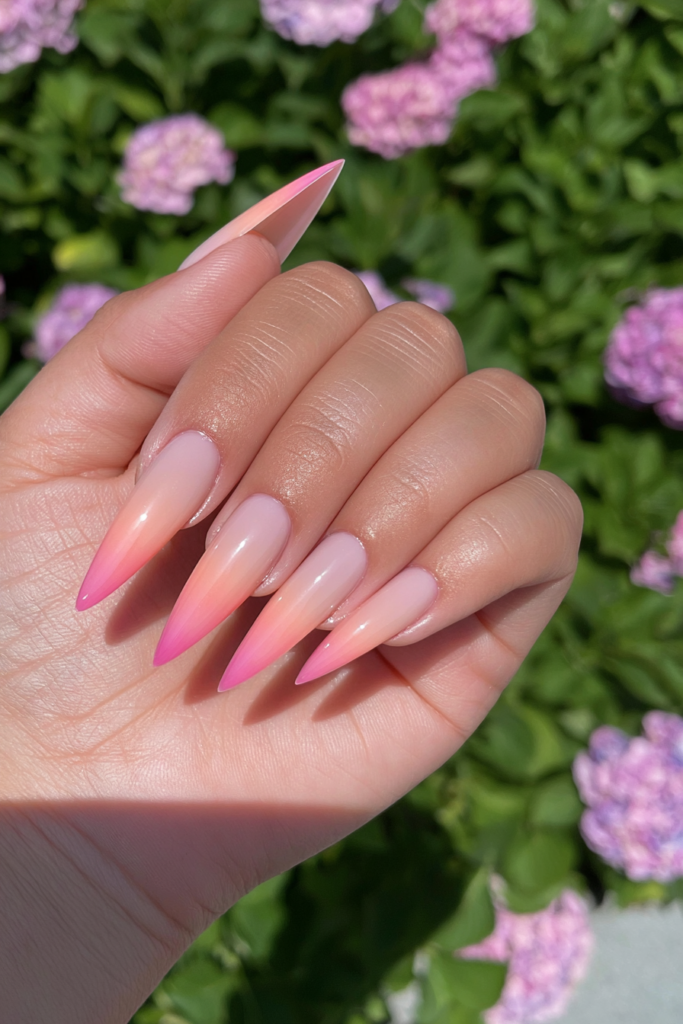 Fiery orange red ombré nails