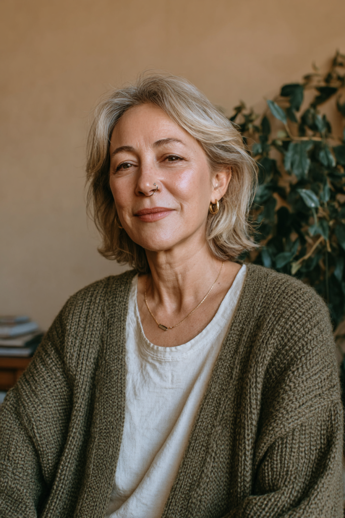 25 Layered Lob Hairstyles for Women Over 50 That Add Volume 9 Face-framing layered lob over 50