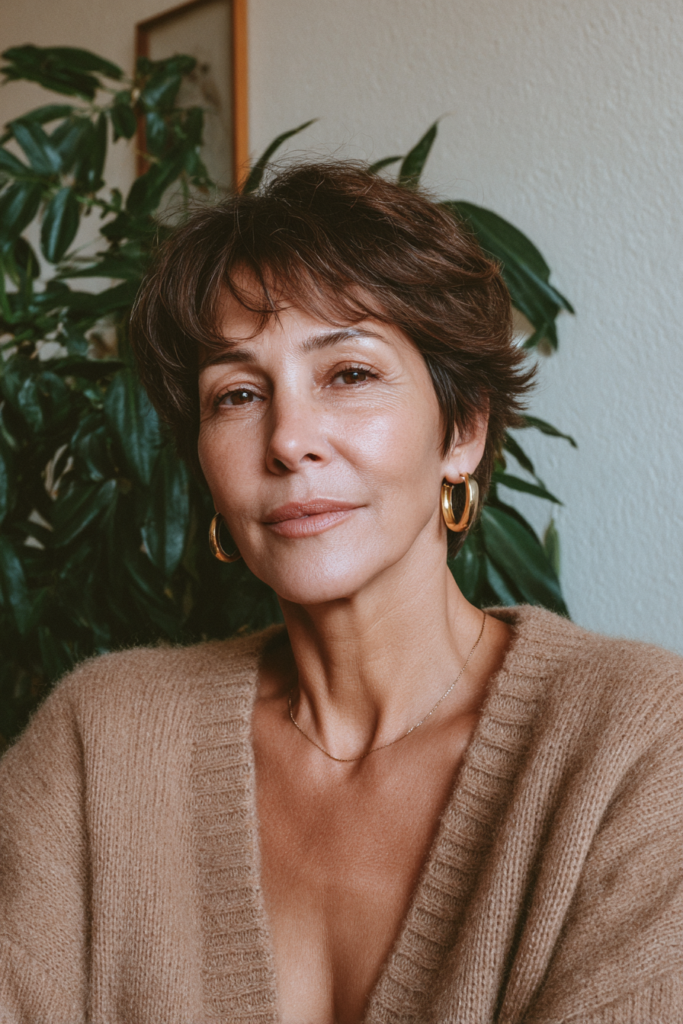 25 Medium Short Wispy Haircuts for Women Over 60 11 Choppy pixie shag over 60