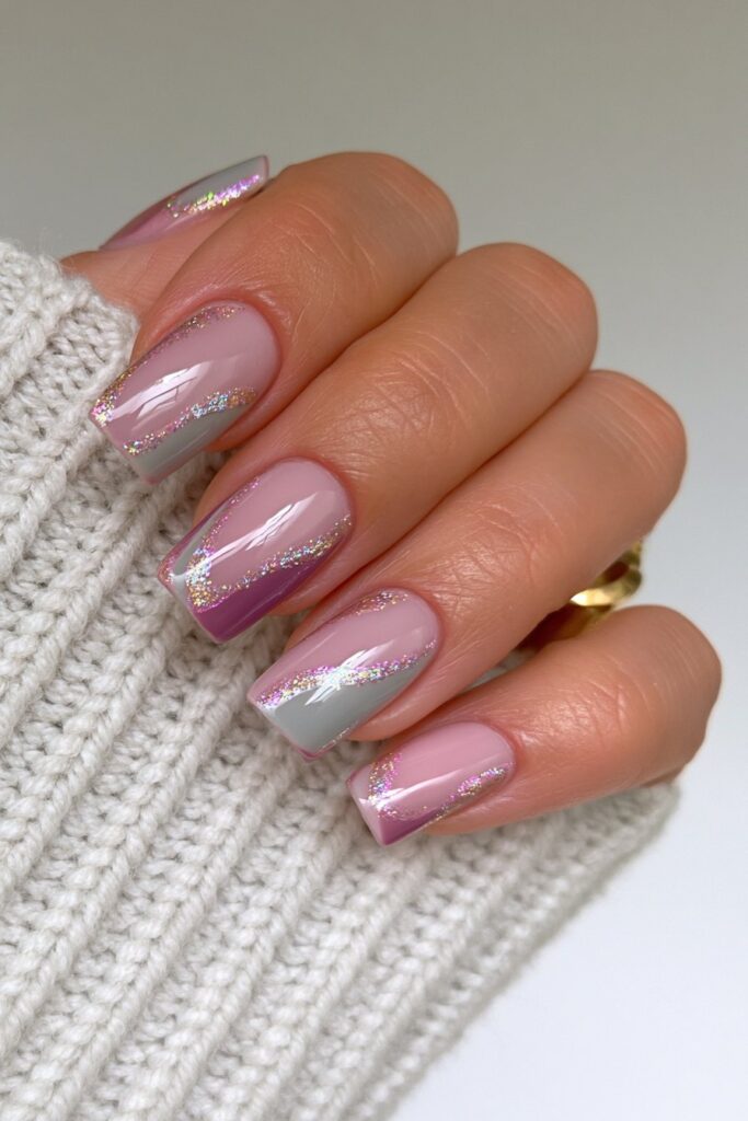 Abstract dusk nail design