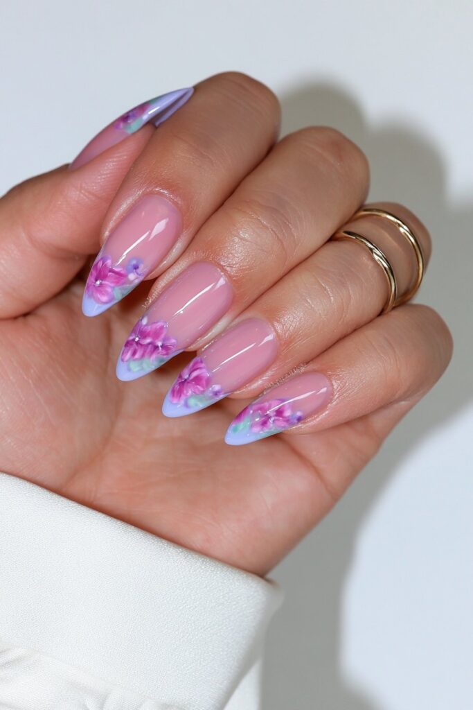 22 Pencil Nail Ideas for the Sharpest, Most Dramatic Point 13 Almond pencil-point hybrid nails