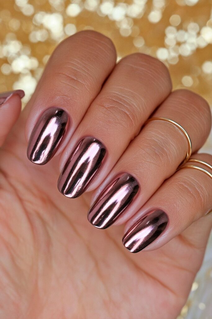 Antiqued bronze metallic nails