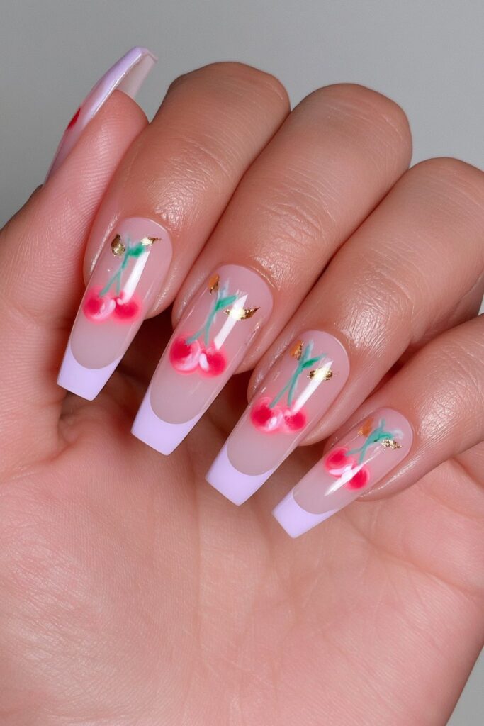 25 Back to School Acrylic Nails for Real Nail Art 15 Apple accent long coffin nails