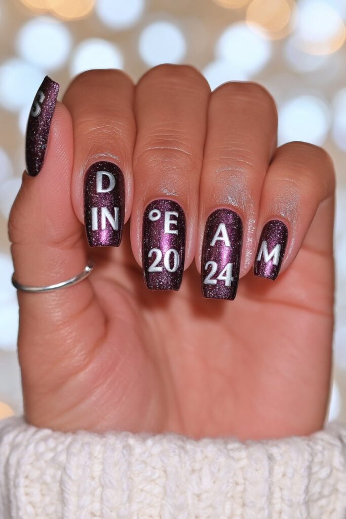 25 Back to School Acrylic Nails for Real Nail Art 3 Black white alphabet jumble nails
