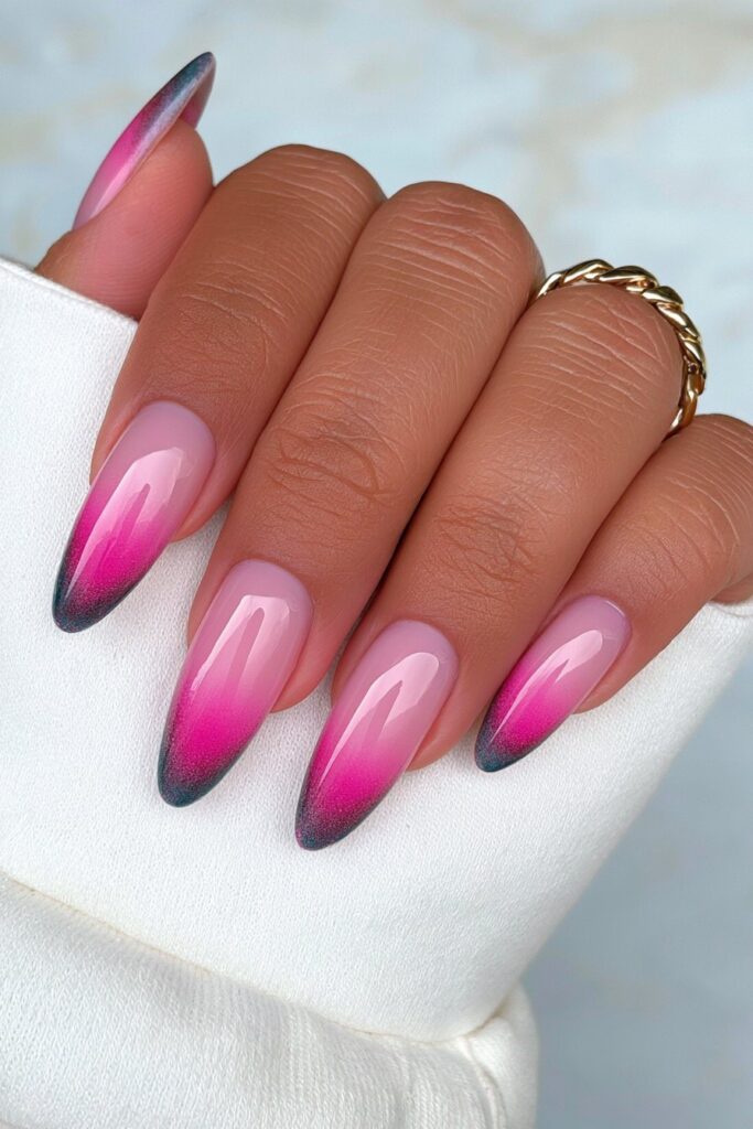 Blackberry ombré nails