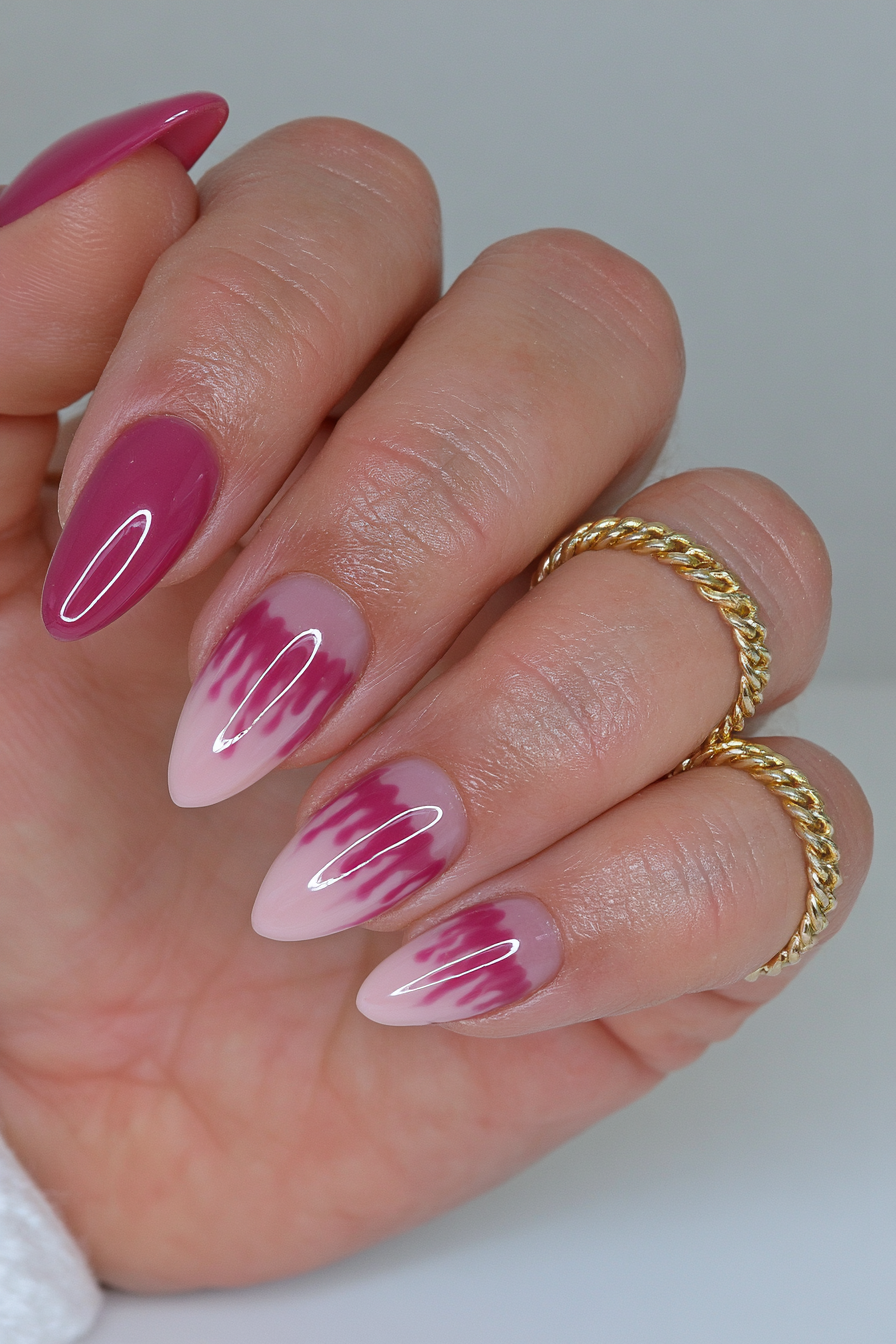 25 Almond Halloween Nails That Are Spooky, Not Over-the-Top 1 Blood Splatter Accent Almond Nails