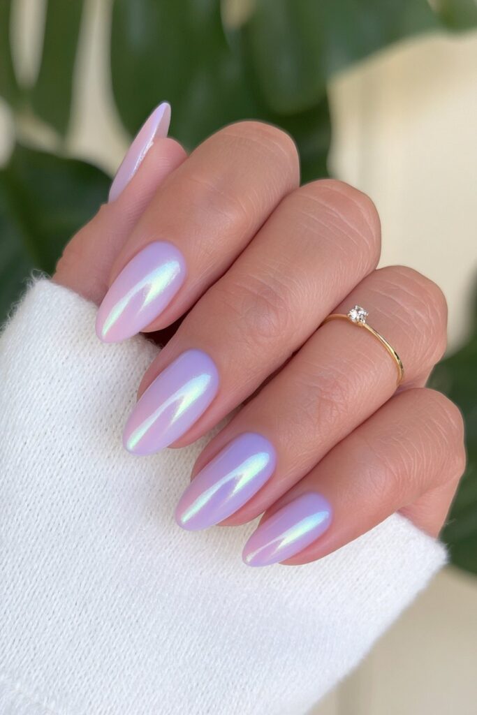 22 Blue Jelly Nail Designs for a Sheer, Glassy Manicure 10 Blue jelly glazed chrome nails