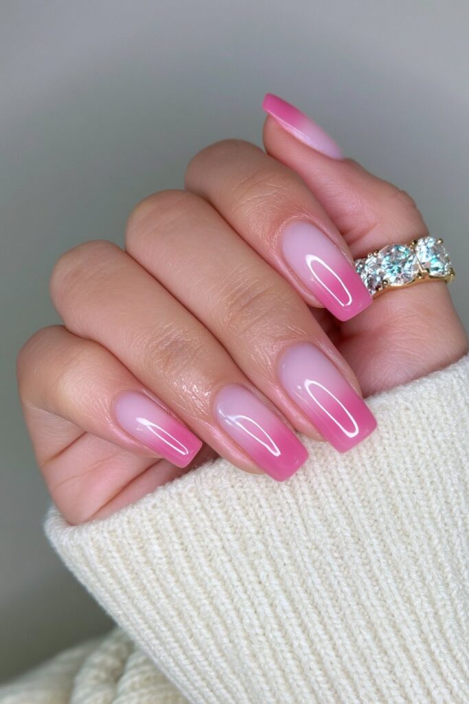 Blush blend milky nails