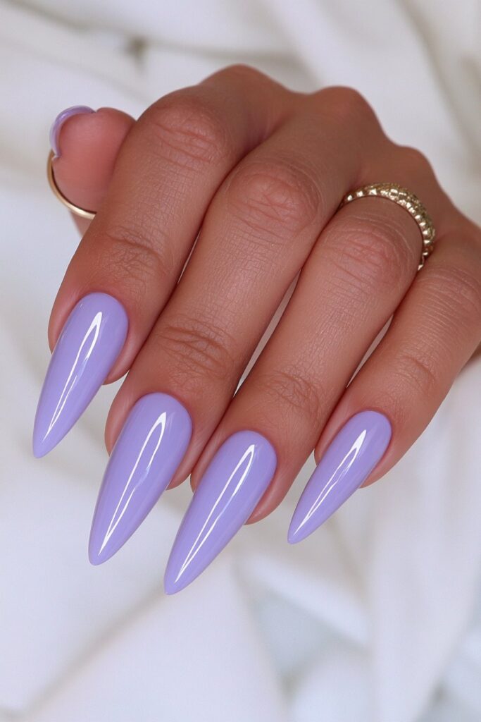 22 Pencil Nail Ideas for the Sharpest, Most Dramatic Point 5 Bold blue pencil-point nails