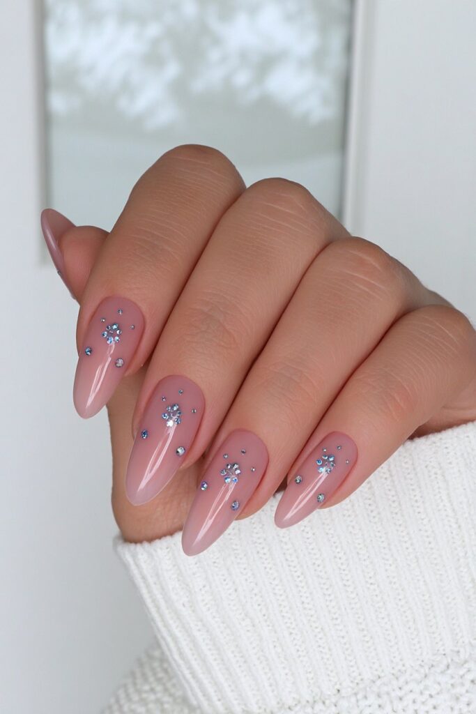 Bubble bath almond diamond nails