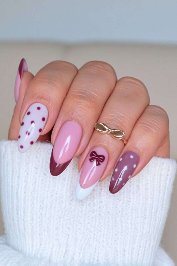 Bubble bath coquette bow nails