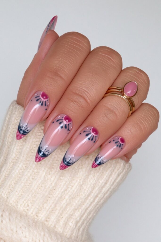Bubble bath French manicure