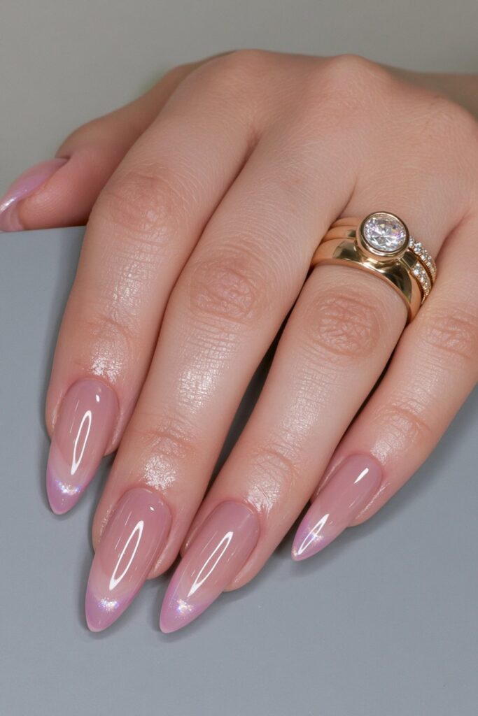 Bubble bath layered gradient nails