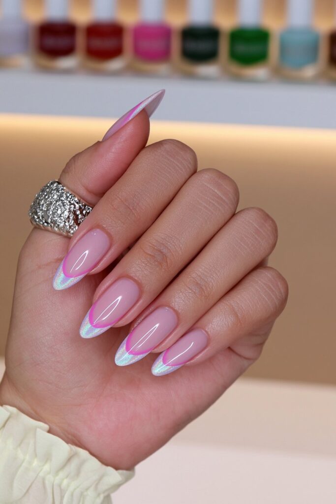 Bubble bath ombré ballet nails