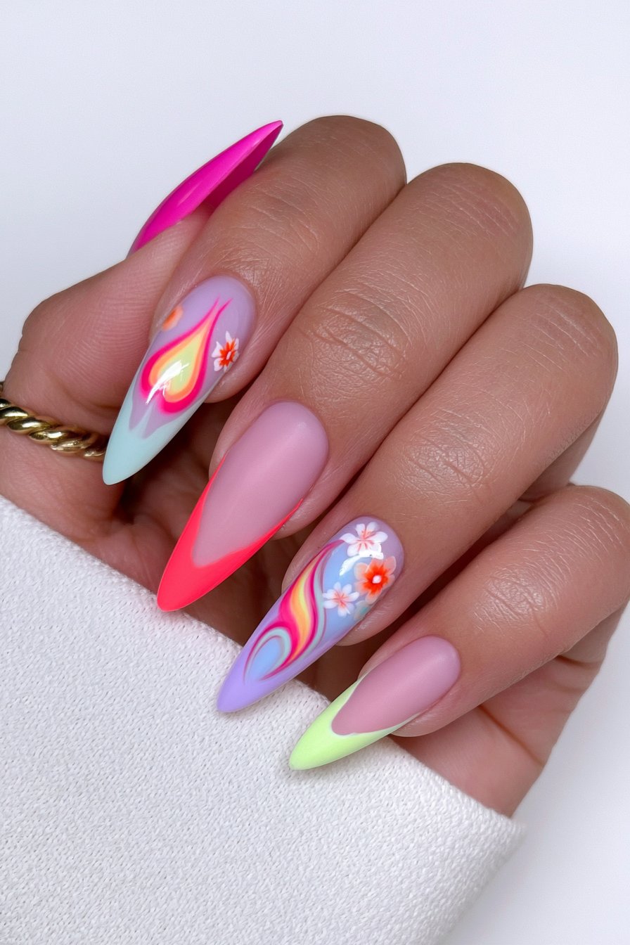 Bubble Bath Swirl Nails