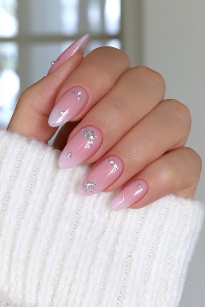 Bubble bath pearl accent nails