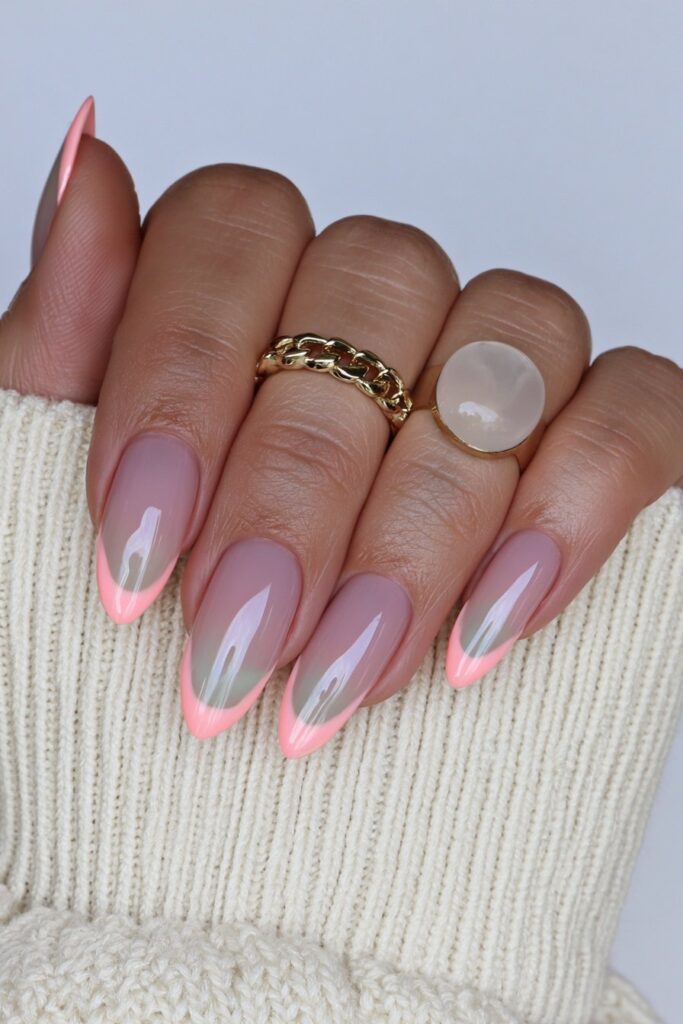 Burnt orange almond nails
