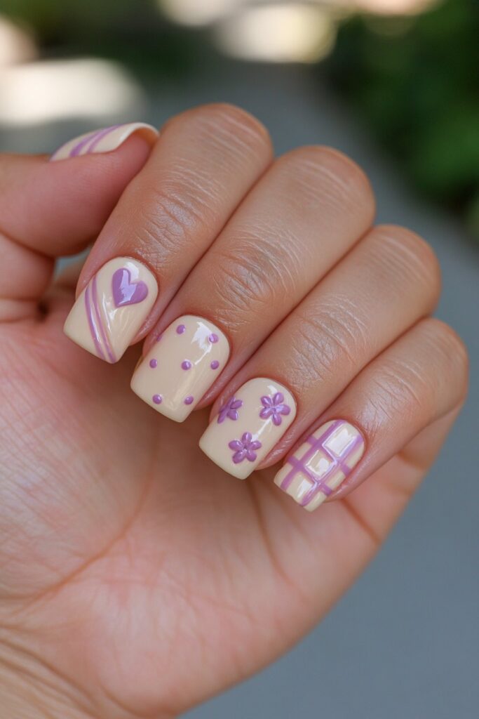22 Butter Yellow Nail Ideas for the Prettiest Manicure 10 Butter yellow lavender two-tone nails