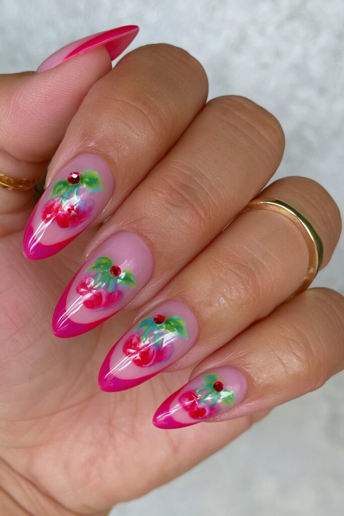 Cherry red fall nails