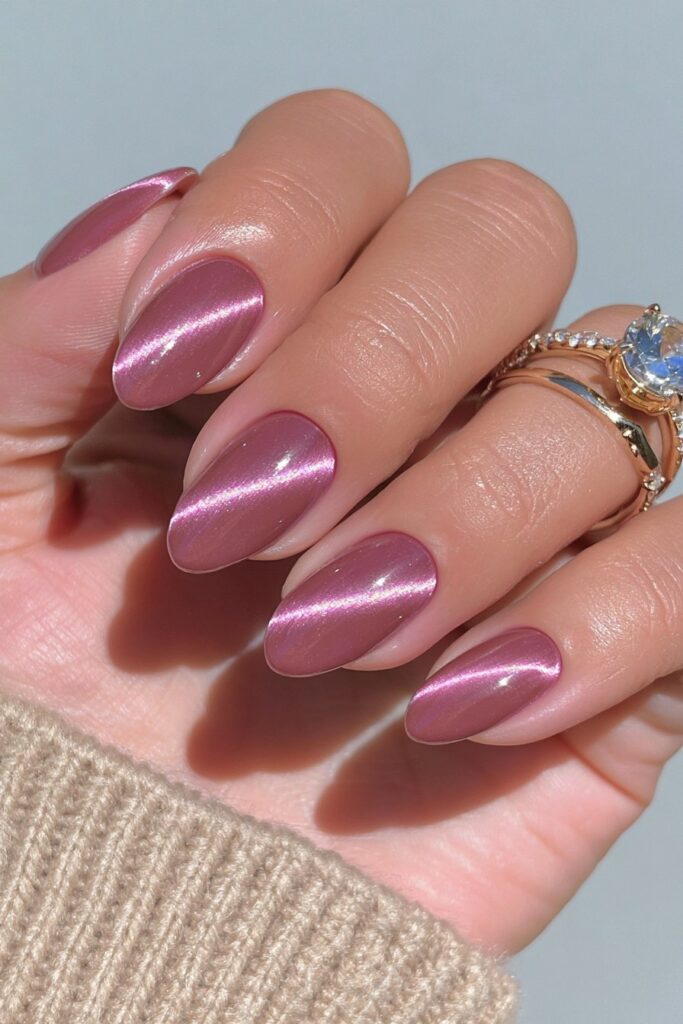 Chocolate velvet gold accent nails