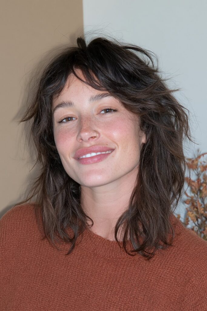 22 Wolf Cuts for Straight Hair with Volume and Texture 7 Choppy wolf cut hairstyle