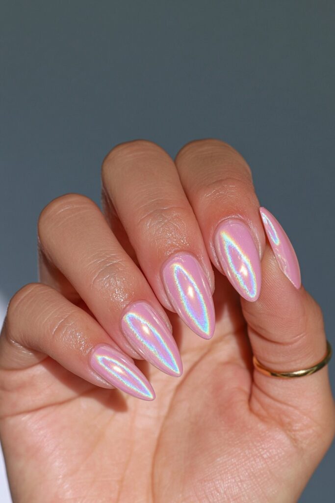Chrome bubble bath nails