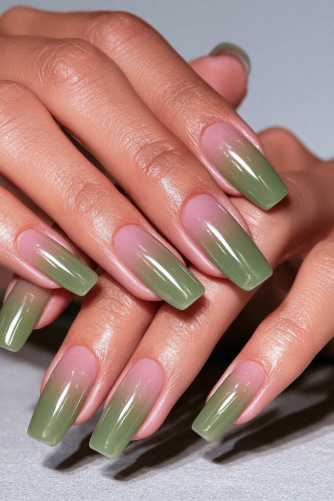 Classic glossy peridot nails