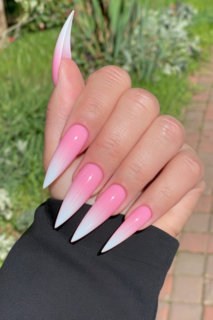 22 Pencil Nail Ideas for the Sharpest, Most Dramatic Point 2 Classic nude pencil-point stiletto nails