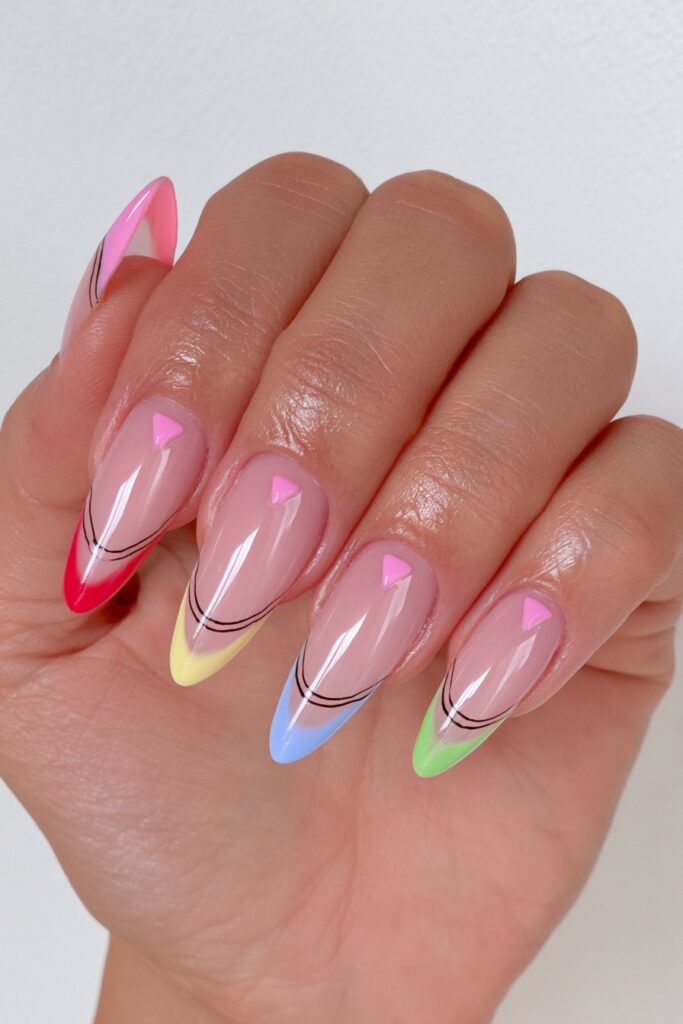 25 Back to School Acrylic Nails for Real Nail Art 14 Crayon rainbow acrylic nails
