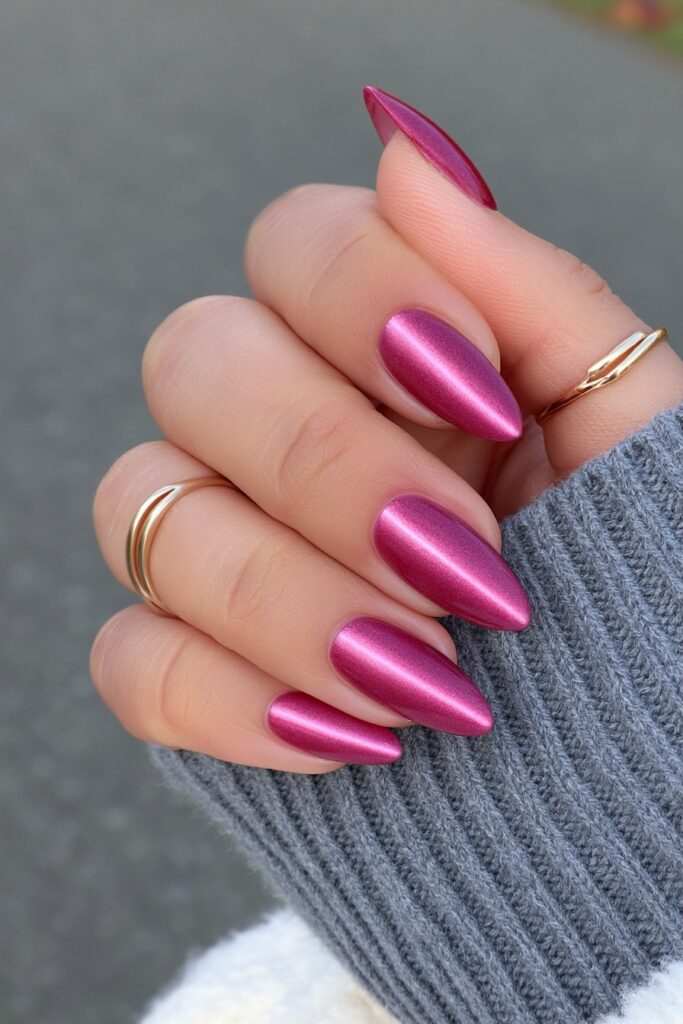 22 Pencil Nail Ideas for the Sharpest, Most Dramatic Point 21 Dark red vampy pencil nails
