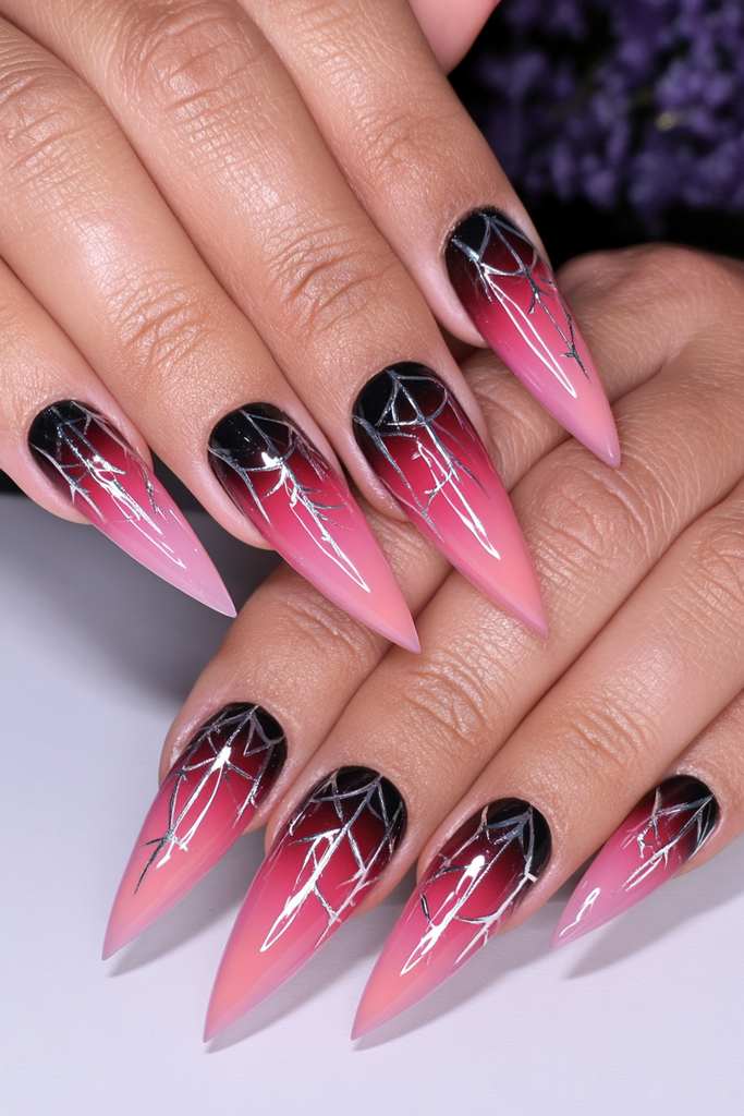 25 Almond Halloween Nails That Are Spooky, Not Over-the-Top 15 Deep burgundy vampy fang nails