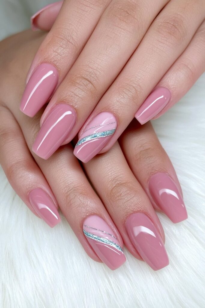 Dusty mauve nail design