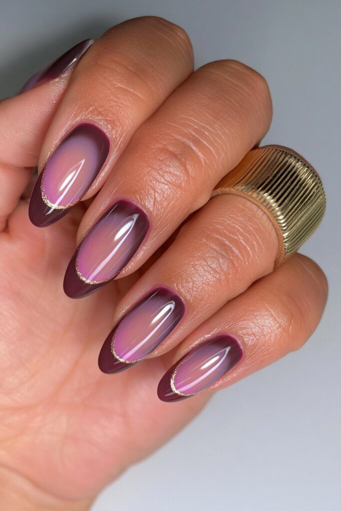Espresso caramel skittle almond nails