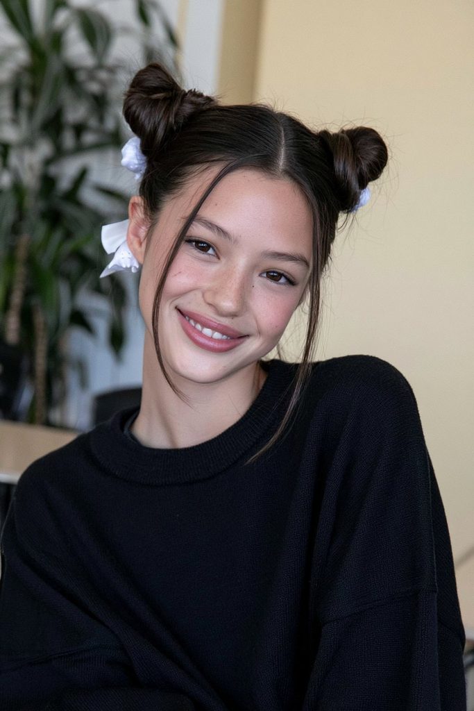 Cute ghost bunchies Halloween hairstyle