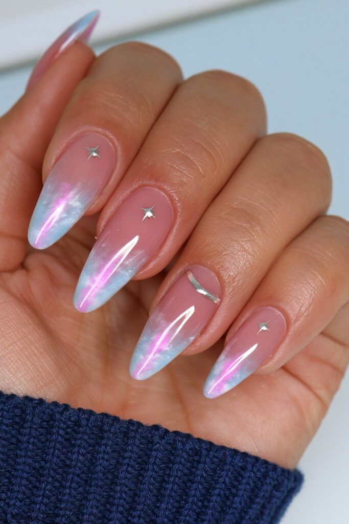 22 Blue Jelly Nail Designs for a Sheer, Glassy Manicure 20 Glass effect blue jelly nails