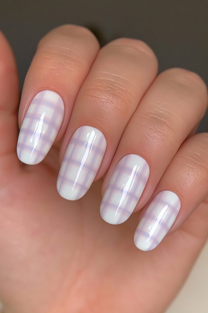 25 Back to School Acrylic Nails for Real Nail Art 25 Graph paper grid nail design