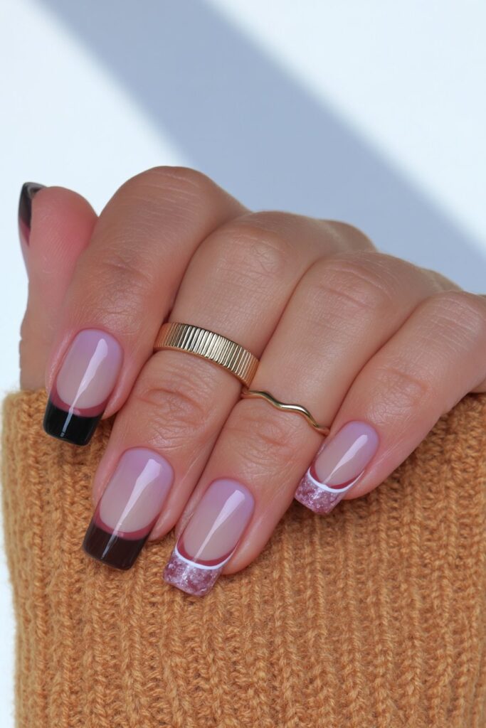 22 Pencil Nail Ideas for the Sharpest, Most Dramatic Point 9 Half-moon gold pencil nails