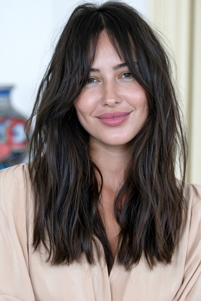 Long wolf cut for fine straight hair