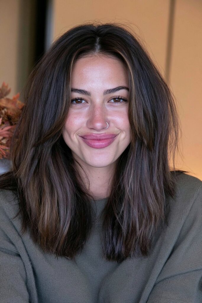 Long wolf cut with balayage