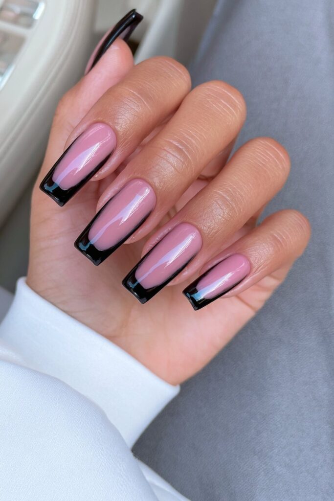 22 Pencil Nail Ideas for the Sharpest, Most Dramatic Point 6 Matte black French tip nails