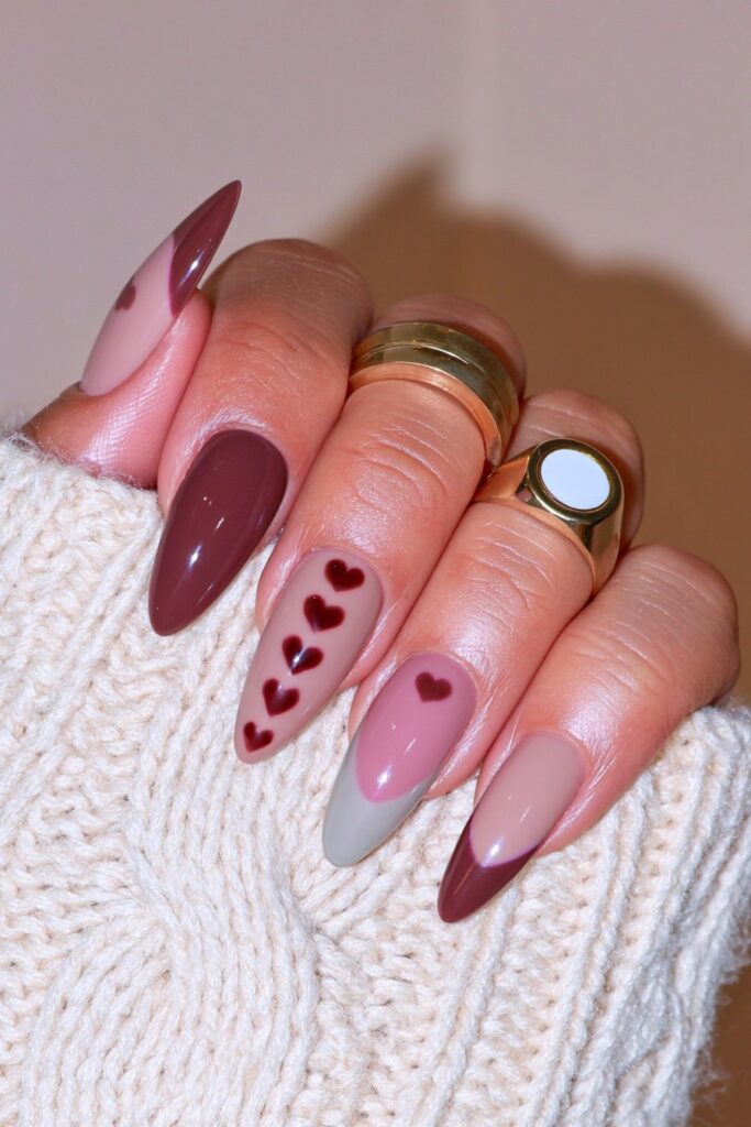Matte caramel almond nails