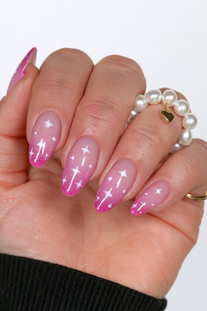 Silver micro dots on neutral nails