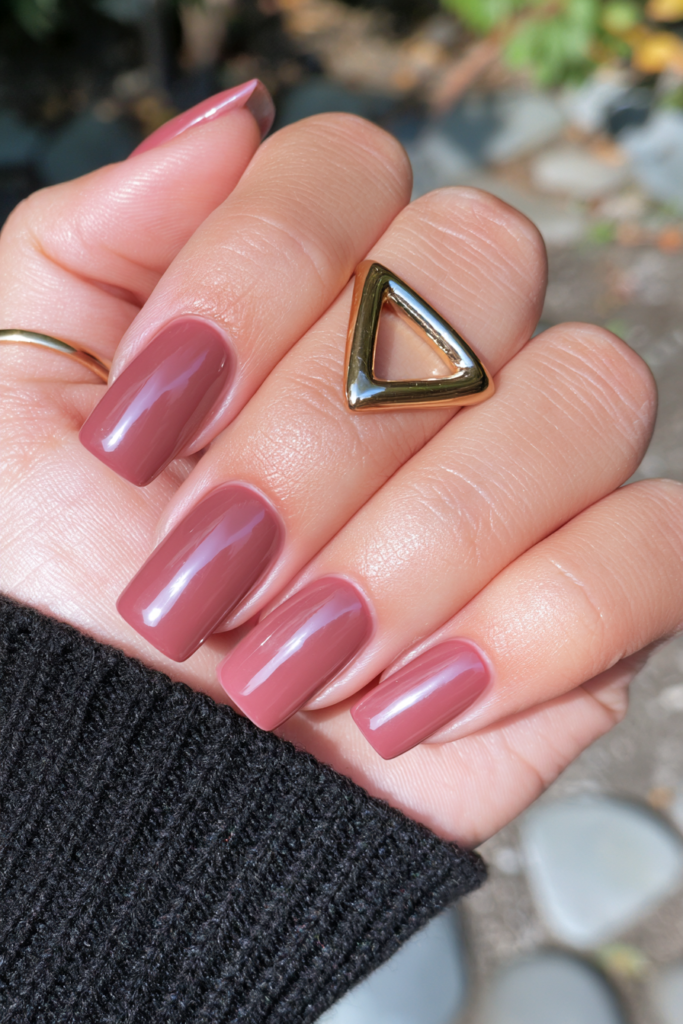 Muted terracotta fall nails