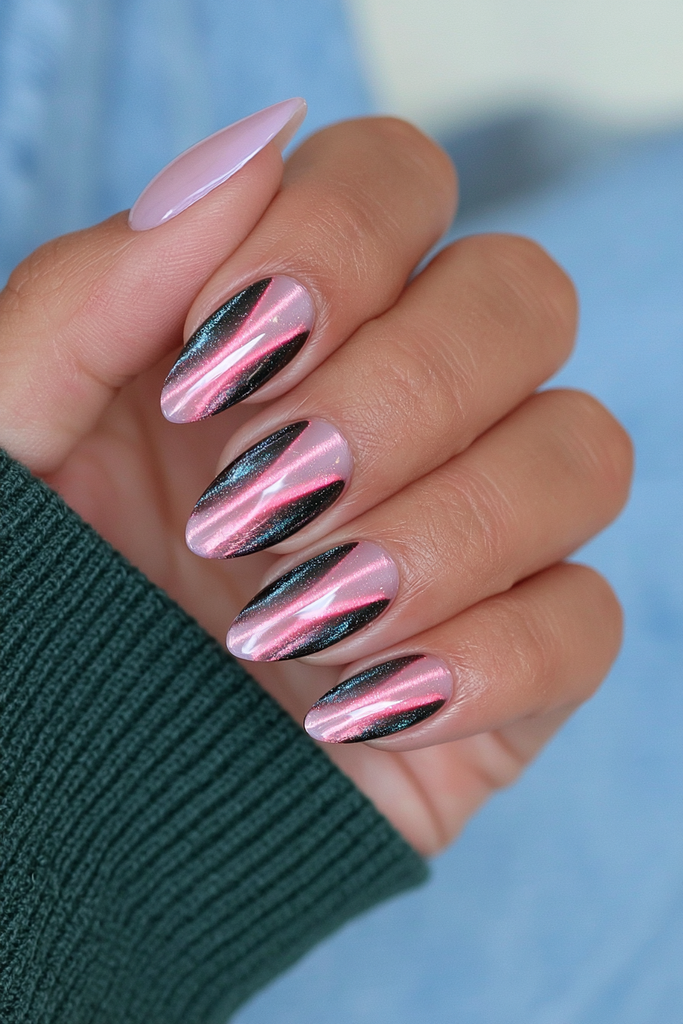 25 Almond Halloween Nails That Are Spooky, Not Over-the-Top 3 Lavender ghost negative space nails
