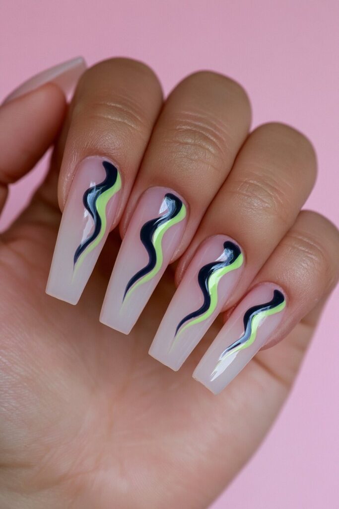 22 Pencil Nail Ideas for the Sharpest, Most Dramatic Point 8 Negative space pencil-point nails