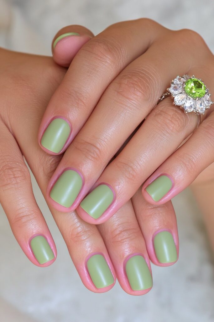 Olive drab fall nails
