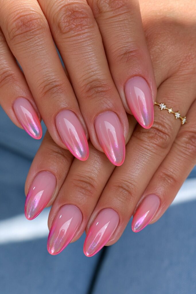 Soft peach fall nails